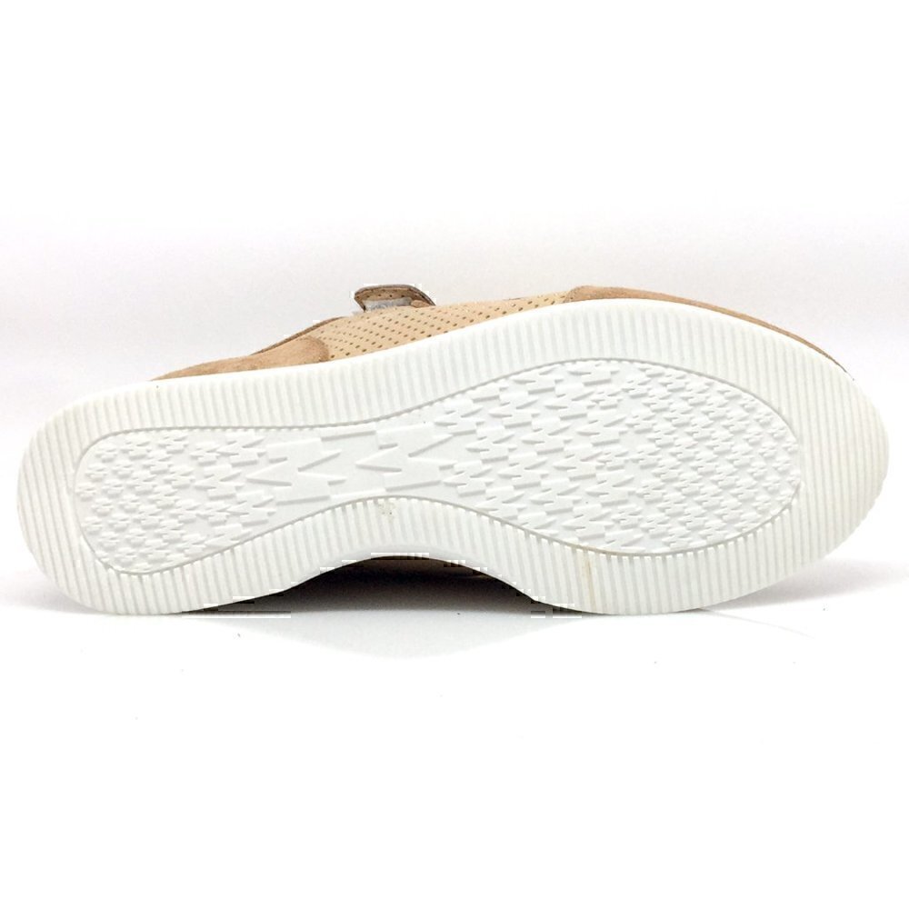 NEW MAX MARA Tan Suede Leather Velcro Sneakers - Picture 11 of 13